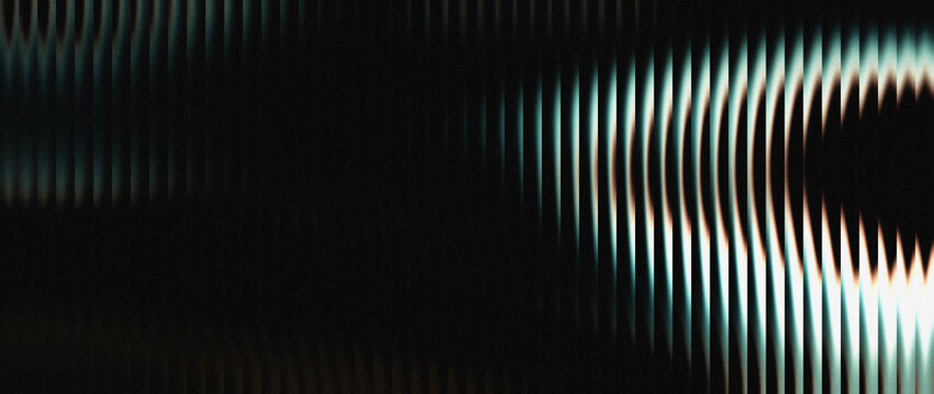 Fresh pale green, bright silver, and soft cyan vertical corrugated lines with grainy noise overlay for abstract wide dashboard headers.