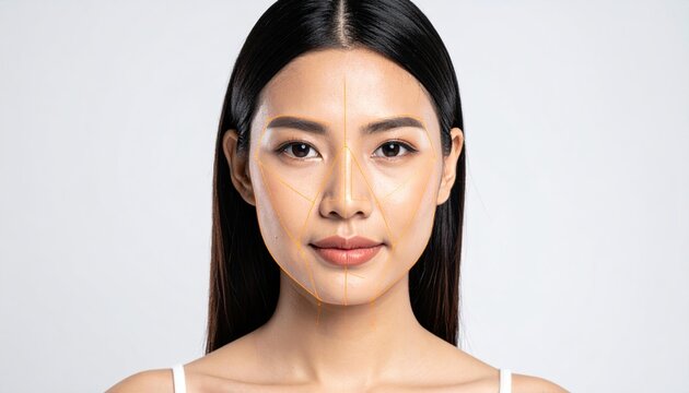 Asian Woman Portrait with Clean Makeup.
