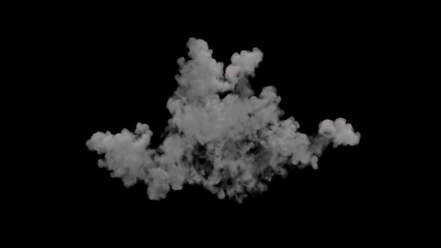 Fire flame smoke bomb explosion loop animation, cartoon blast FX, magic shockwave burst, hand drawn smoke blast, 2d style with alpha channel, 4k pre rendered clip, storm bomb effect