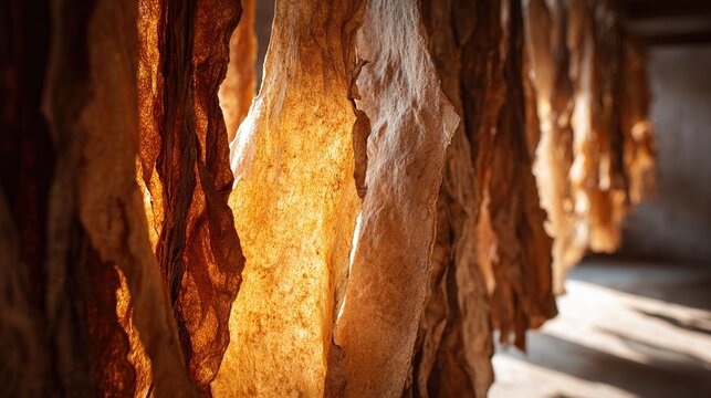 papermaking. Mulberry bark fibers drying in sunlight showing textures. safety posters, maintenance manuals, designed for industrial assembly lines and welding operations, used by operations managers.