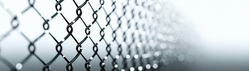 Fototapeta premium Artificial intelligence large language models LLM inspire innovation like this close up of metal chain link fence with blurred background