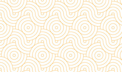 Obraz premium Seamless Orange Geometric Wave Pattern - Modern Abstract Concentric Circle Background with Warm Peach Tones for Creative Branding, Retro-Futuristic Web Design, and Minimalist Home Decor 