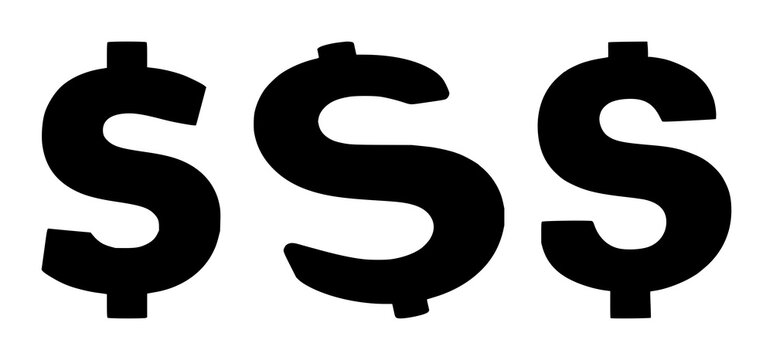 Profit margin dollar set with solid black icon on white background featuring business, finance, currency symbols with vector graphic and illustration
