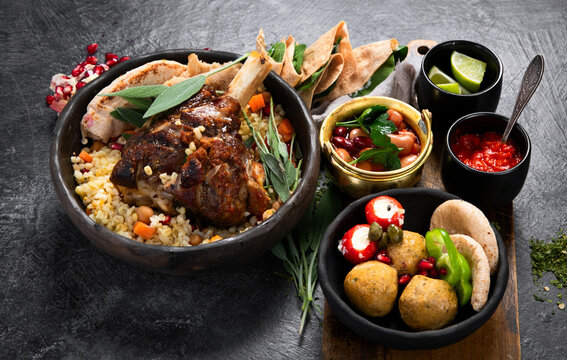 Various of Middle eastern or Arab dishes.