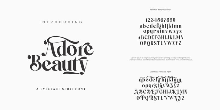 Adores beauty fashion elegant minimalist serif italic fonts decorative wedding vintage retro logos. Minimal luxury font alphabet logo. Vector illustration
