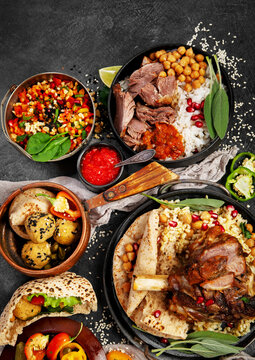 Various of Middle eastern or Arab dishes.
