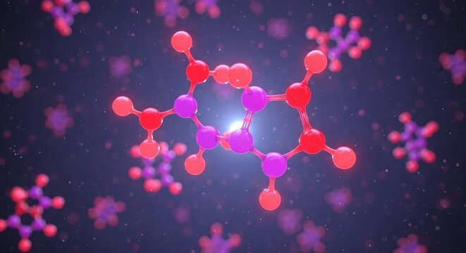 3d render of a caffeine molecule structure