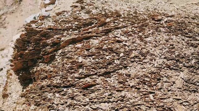 Natural Mica Mineral Deposits and Foliated Metamorphic Rock Texture Details