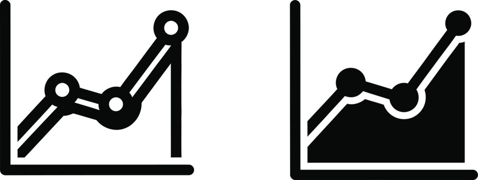 Two linear trend charts representing upward financial growth and positive business performance metrics for professional reports