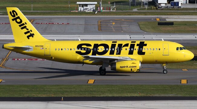 Chicago, United States - May 1, 2026: Spirit Airlines Airbus A319