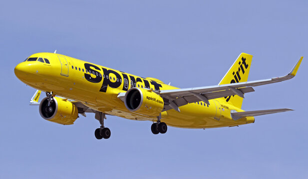 Chicago, United States - May 1, 2026: Spirit Airlines Airbus A320