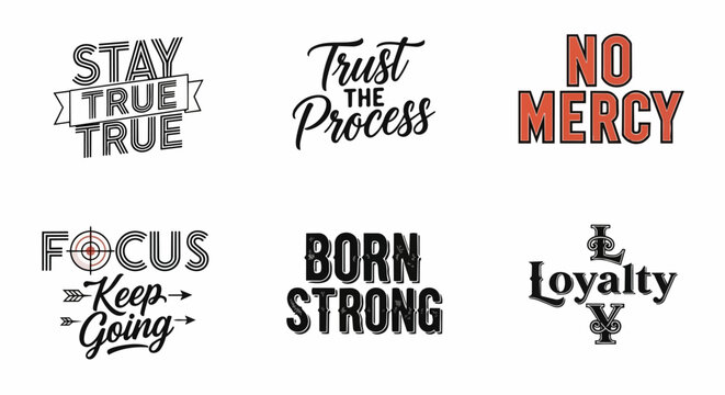 Motivational quotes typography set for inspiration and encouragement