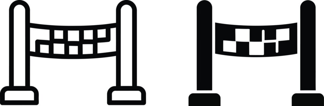 Black and white checkered finish line icons representing racing competitions and achievement of victory goals