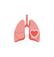 Fototapeta premium Medical illustration of human lungs and heart on black background