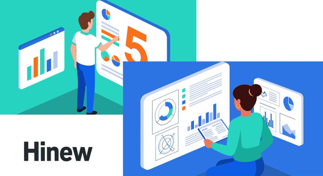 Abstract data visualization and analysis illustration
