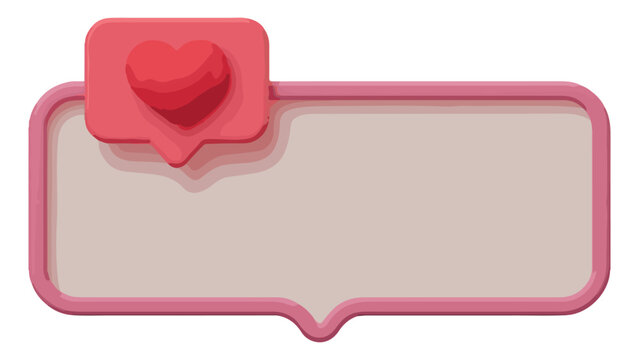 3 d rendering of pink heart shaped social media notification badge