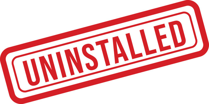 Uninstalled stamp a red rectangle with white text
