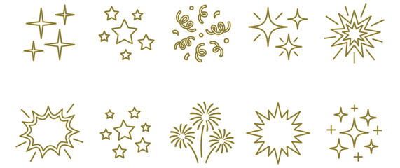 Sparkle star and explosion doodle set with confetti hand drawn illustration. © NAZMA
