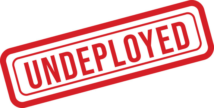 Red 'unemployed' stamp illustration on a white background