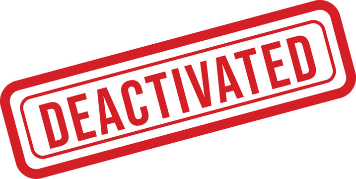 Deactivated stamp illustration a red rectangle with white text