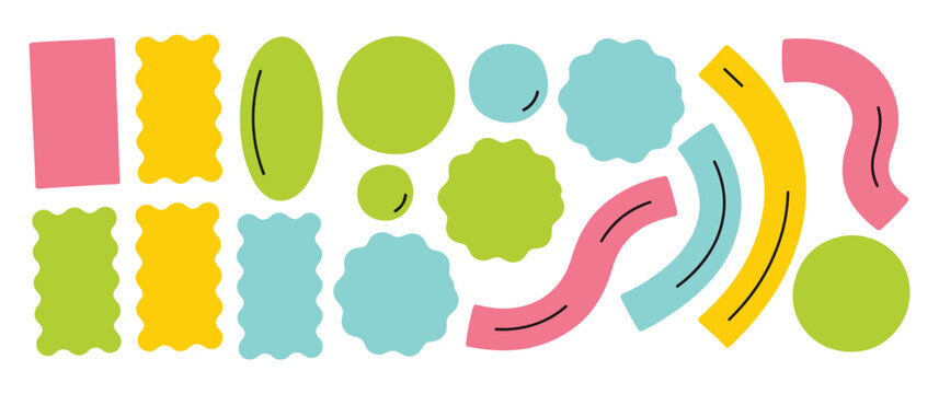 Abstract geometric shapes collection for creative background design assets.