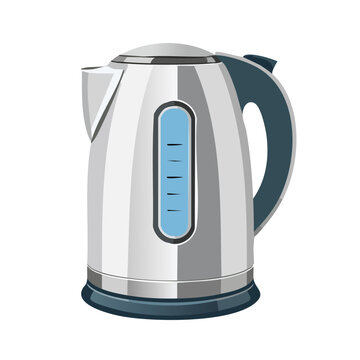 Modern electric kettle illustration on a white background for product design