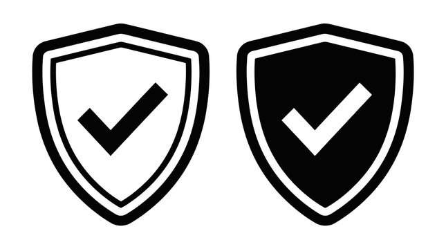 Two shield icons with checkmarks security and validation symbols