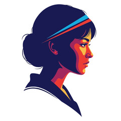 Profile Portrait of Woman with Colorful Face © Pa