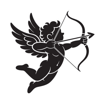 Bold black silhouette of a soaring eagle with spread wings