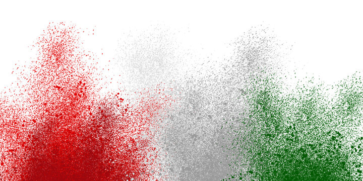 Italian Flag Powder Explosion Abstract Background Red White Green Splash