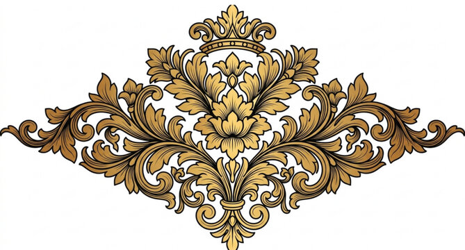 Black and gold damask seamless pattern vector luxury floral ornament design