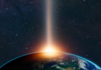 Attack of the asteroid (meteor) on the Earth "Elements of this image furnished by NASA  © muratart