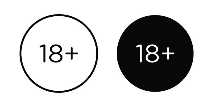 18 Plus icon element for design. Vector symbols