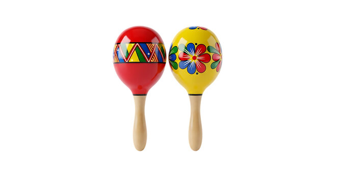 Bright colorful maracas pair isolated