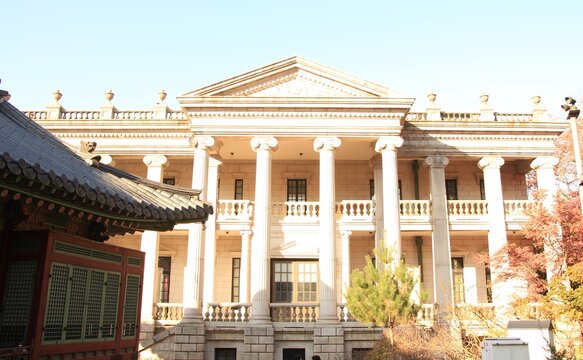 Beautiful Seokjojeon Building inside Deoksugung Palace in Seoul, South Korea