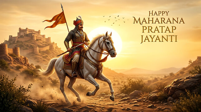 Maharana Pratap Jayanti Celebration with Warrior King on White Horse