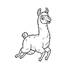 Fototapeta premium Cute Cartoon Llama Illustration