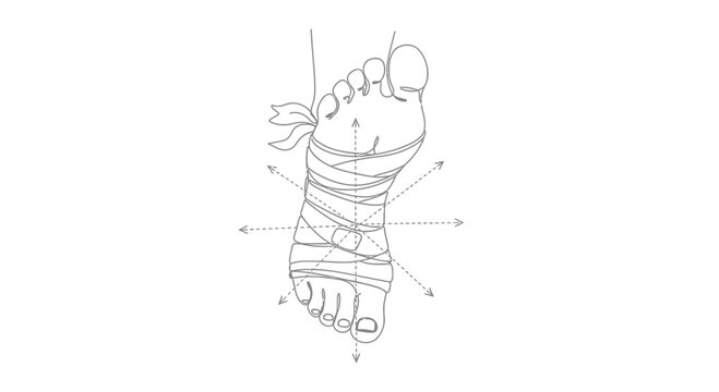 Foot Injury Bandage Line Art Illustration