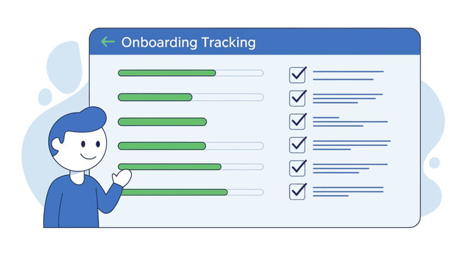 Onboarding process checklist form.