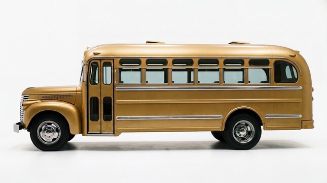 Vintage yellow school bus toy vehicle side view