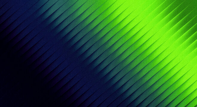 Abstract background with diagonal lines, gradient transition from dark blue to bright neon green, modern minimalist design