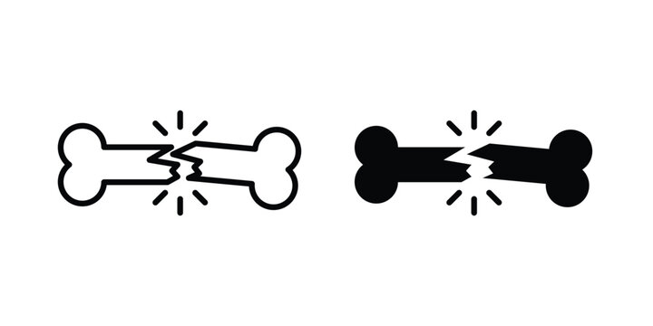 Broken bone icon element for design. Vector symbols