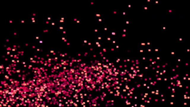 Abstract Square Particle Ember Motion Background with Alpha Channel