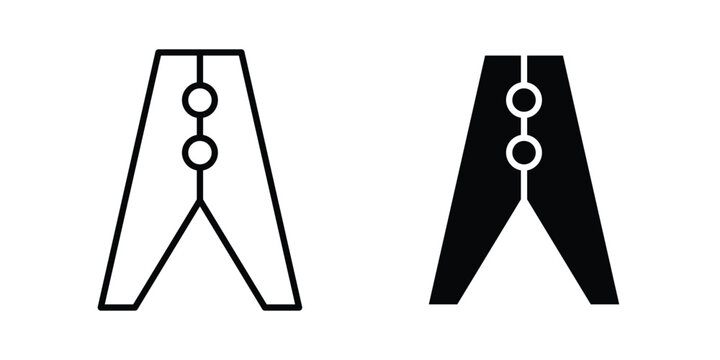 Clothespin icon element for design. Vector symbols