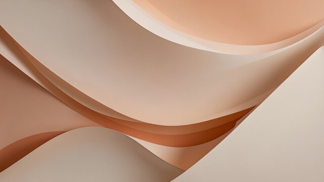 Formas abstractas fluidas en tonos beige y terracota con estilo minimalista elegante