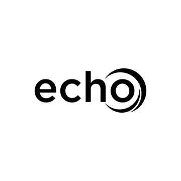 typography text echo logo design vector template