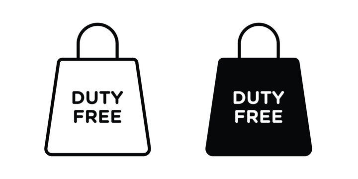 Duty free icon element for design. Vector symbols