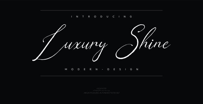 Luxury Shine, Hand drawn vector alphabet. Modern monoline signature script font. Elegant Signature Font. Best Alphabet Beautiful Calligraphy Signature Font
