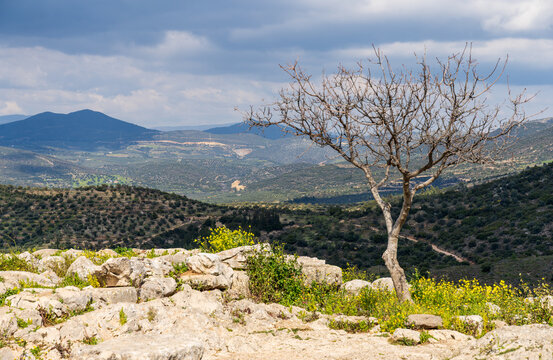 Panorama dalle rovine di Micene, Grecia