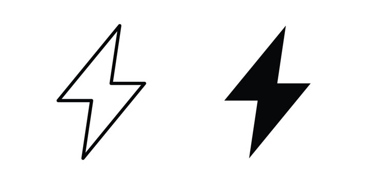 Flash icon element for design. Vector symbols